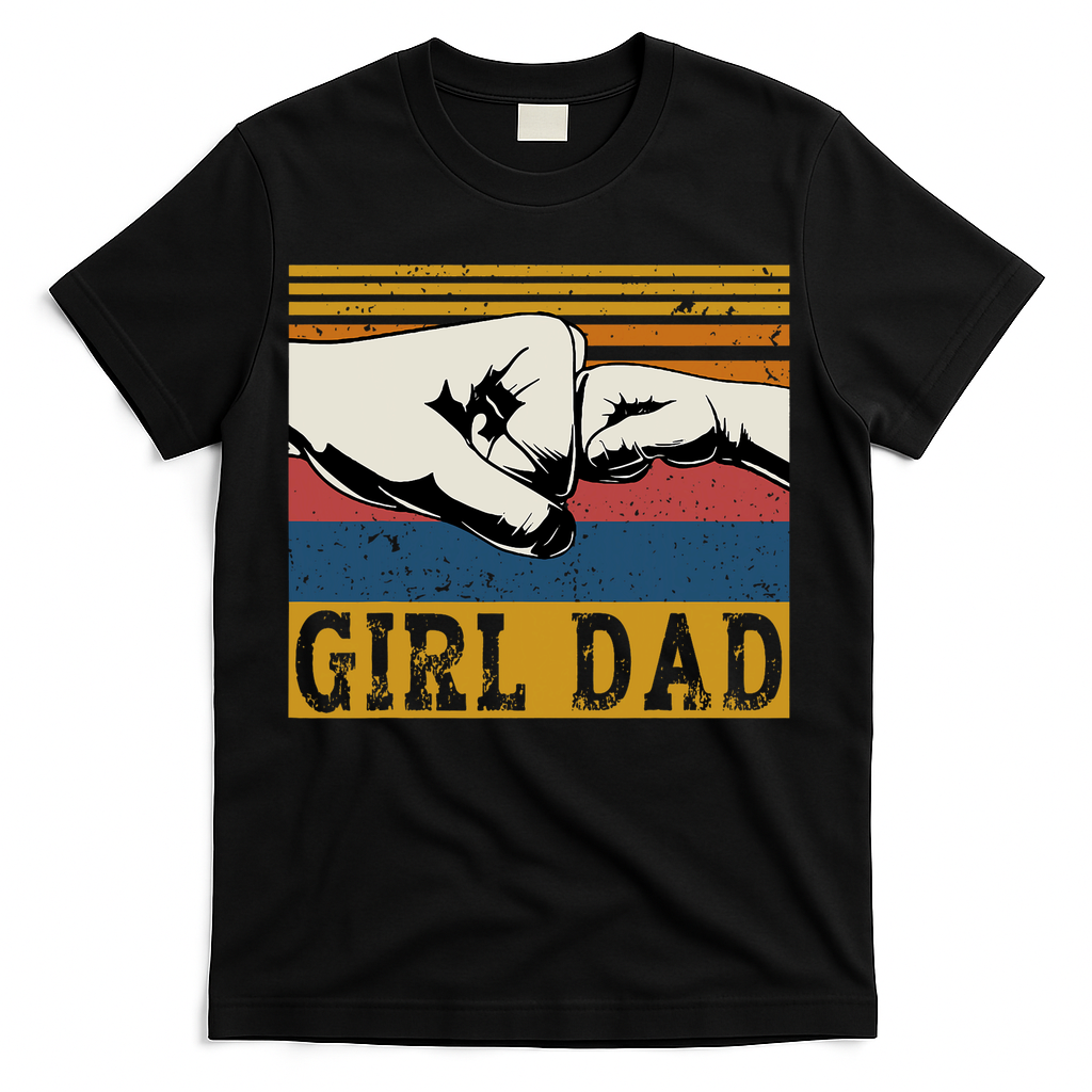 Girl Dad Father Of Girl Fathers Day Vintage T-Shirt