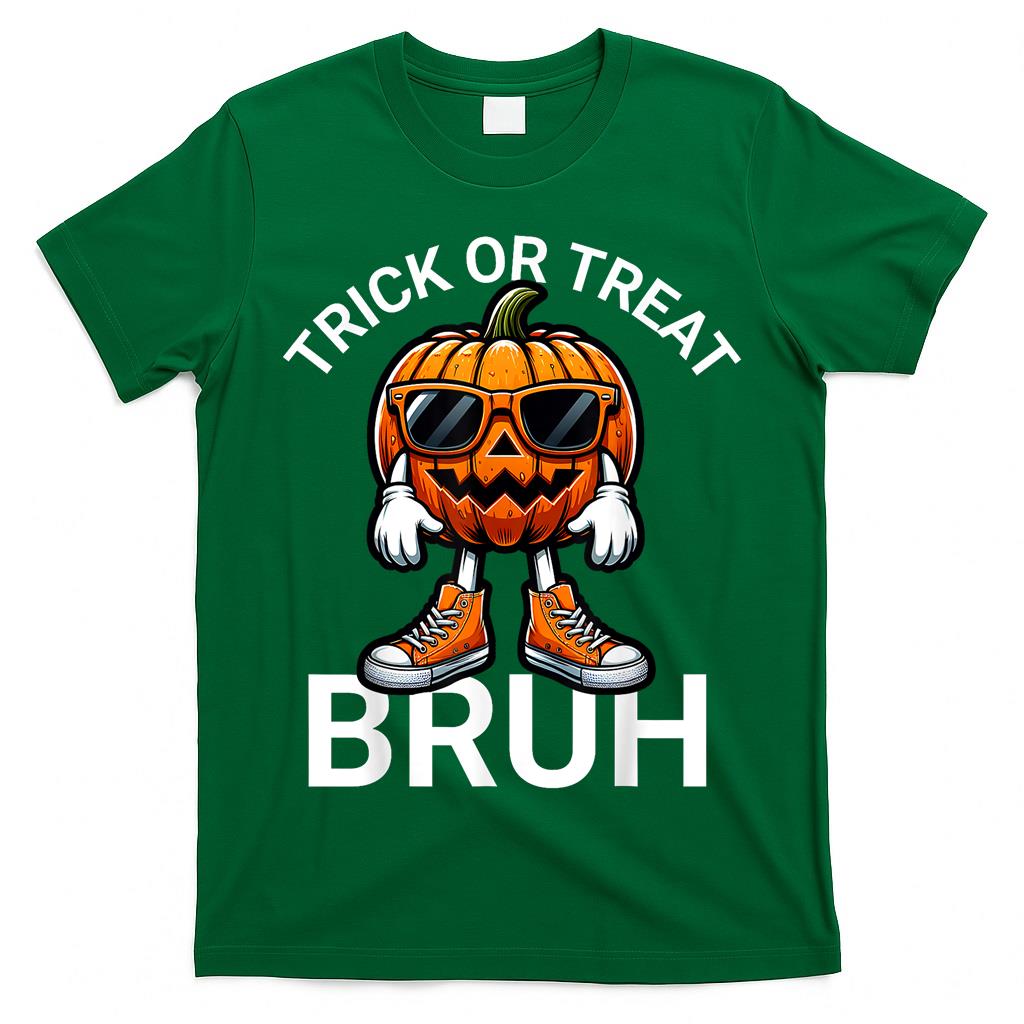 Funny Halloween Bruh Pumpkin Boys Kids Trick Or Treating T-Shirt