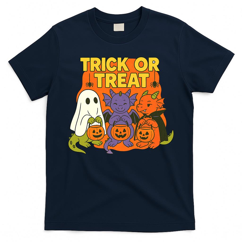 Cute Trick or Treat Dragons Halloween Fantasy Magic Design Oversized T-Shirt