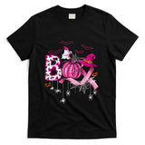 Boo Halloween Pumpkin Pink Ribbon Witch Breast Cancer T-Shirt