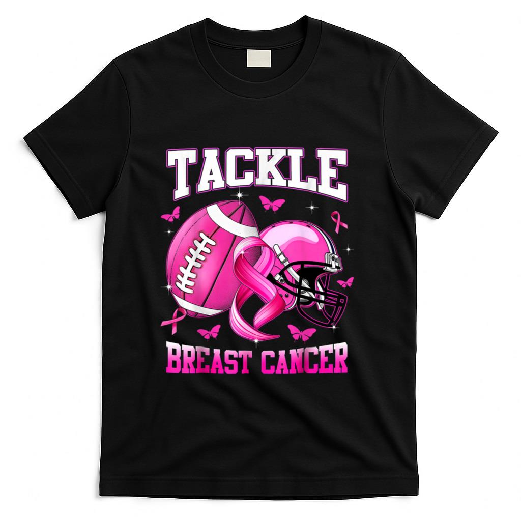 Tackle Breast Cancer Awareness American Football Womens T-Shirt