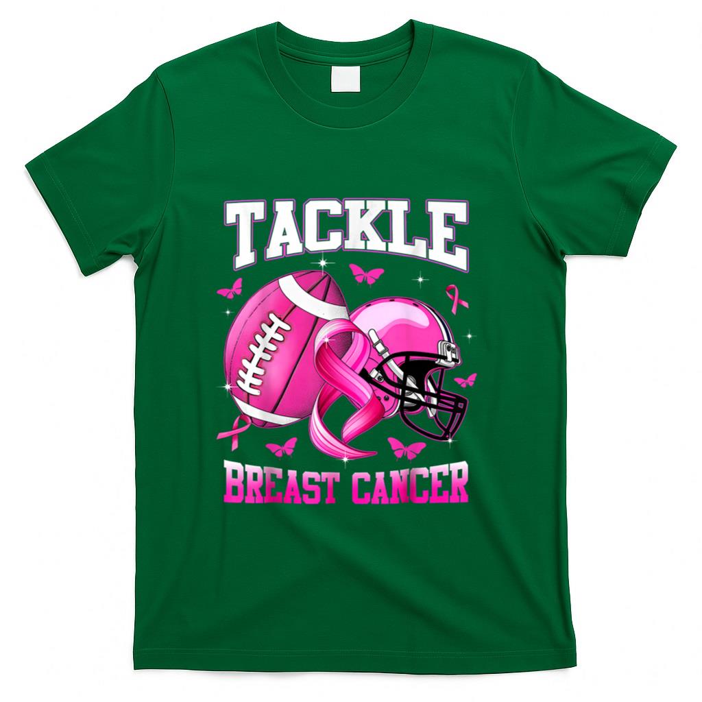 Tackle Breast Cancer Awareness American Football Womens T-Shirt
