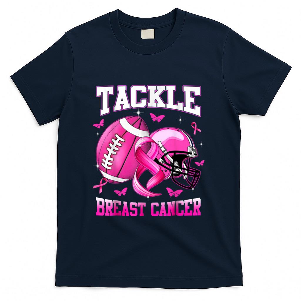 Tackle Breast Cancer Awareness American Football Womens T-Shirt