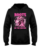 Boots On The Ground Cowgirl Western Breast Cancer Awareness T-Shirt
