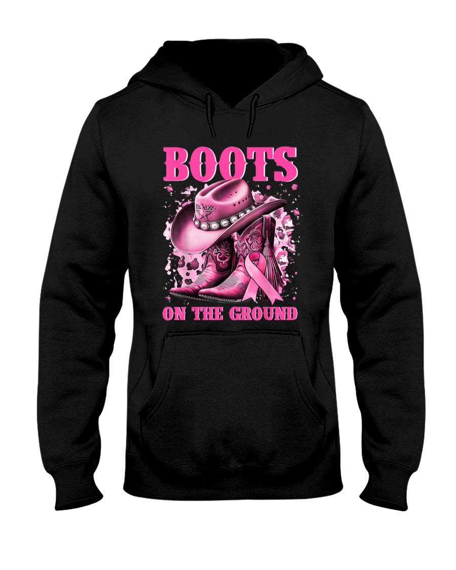 Boots On The Ground Cowgirl Western Breast Cancer Awareness T-Shirt