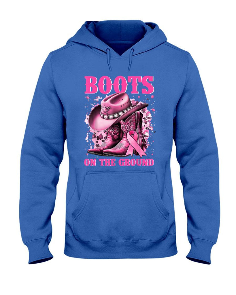 Boots On The Ground Cowgirl Western Breast Cancer Awareness T-Shirt