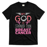 My God Stronger Than Breast Cancer Awareness Christian Women T-Shirt