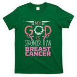 My God Stronger Than Breast Cancer Awareness Christian Women T-Shirt