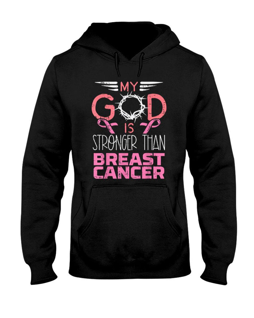 My God Stronger Than Breast Cancer Awareness Christian Women T-Shirt