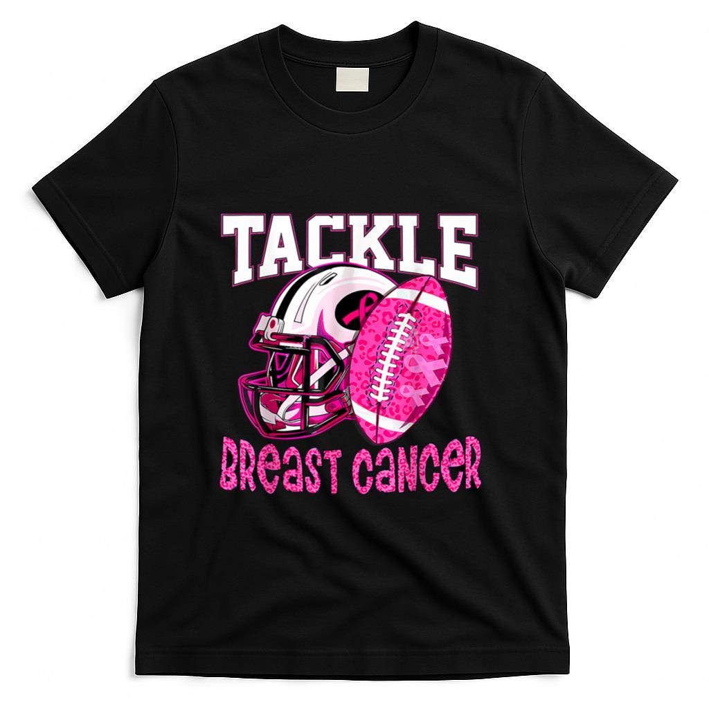 Tackle Breast Cancer Awareness American Football Women Kids T-Shirt