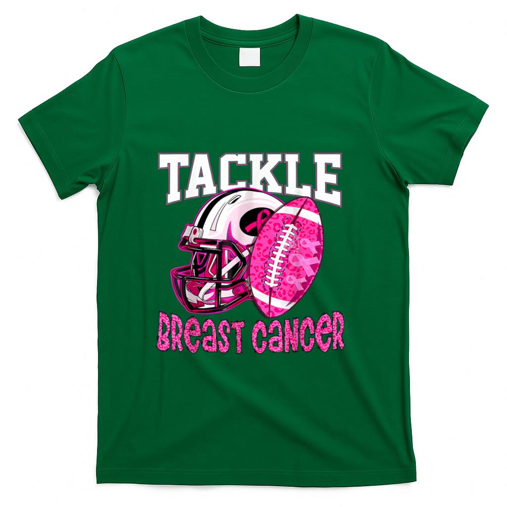 Tackle Breast Cancer Awareness American Football Women Kids T-Shirt