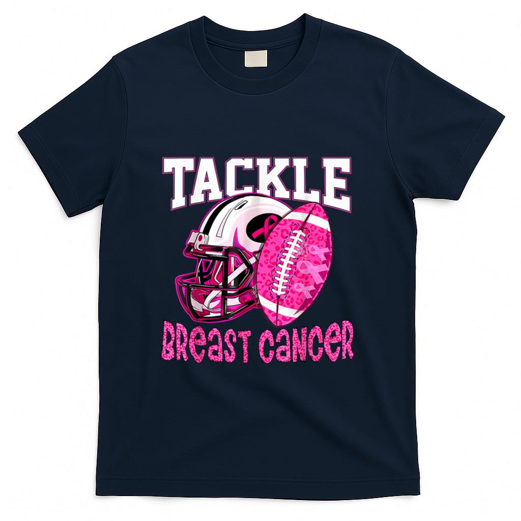 Tackle Breast Cancer Awareness American Football Women Kids T-Shirt