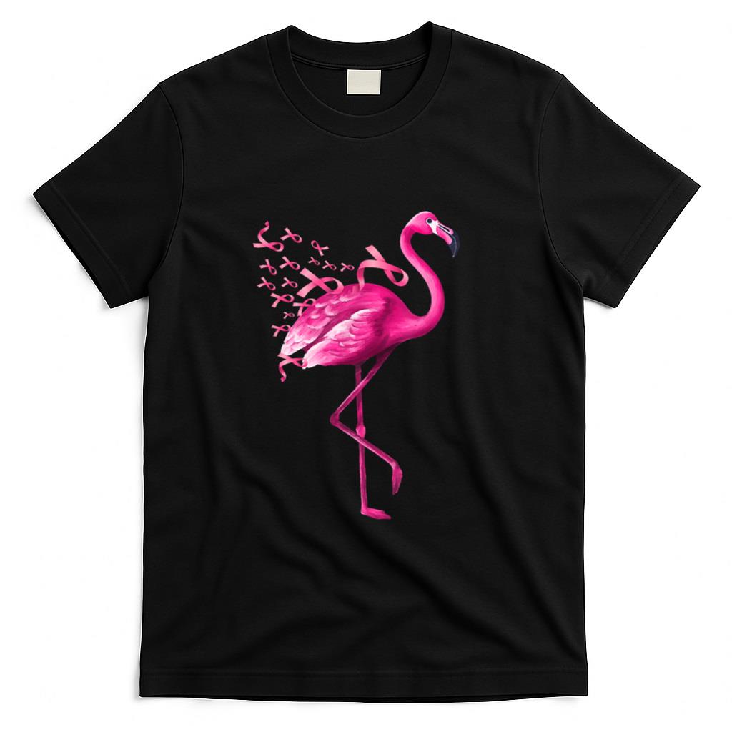 Pink Bird Flamingo Breast Cancer Awareness T-Shirt