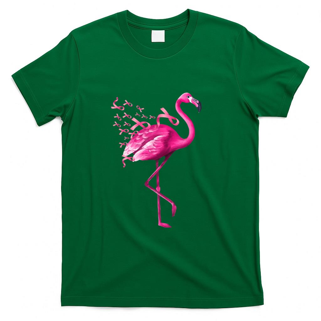 Pink Bird Flamingo Breast Cancer Awareness T-Shirt