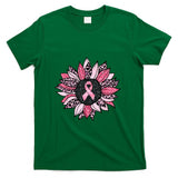 Sunflower Pink Breast Cancer Awareness Women Warrior T-Shirt