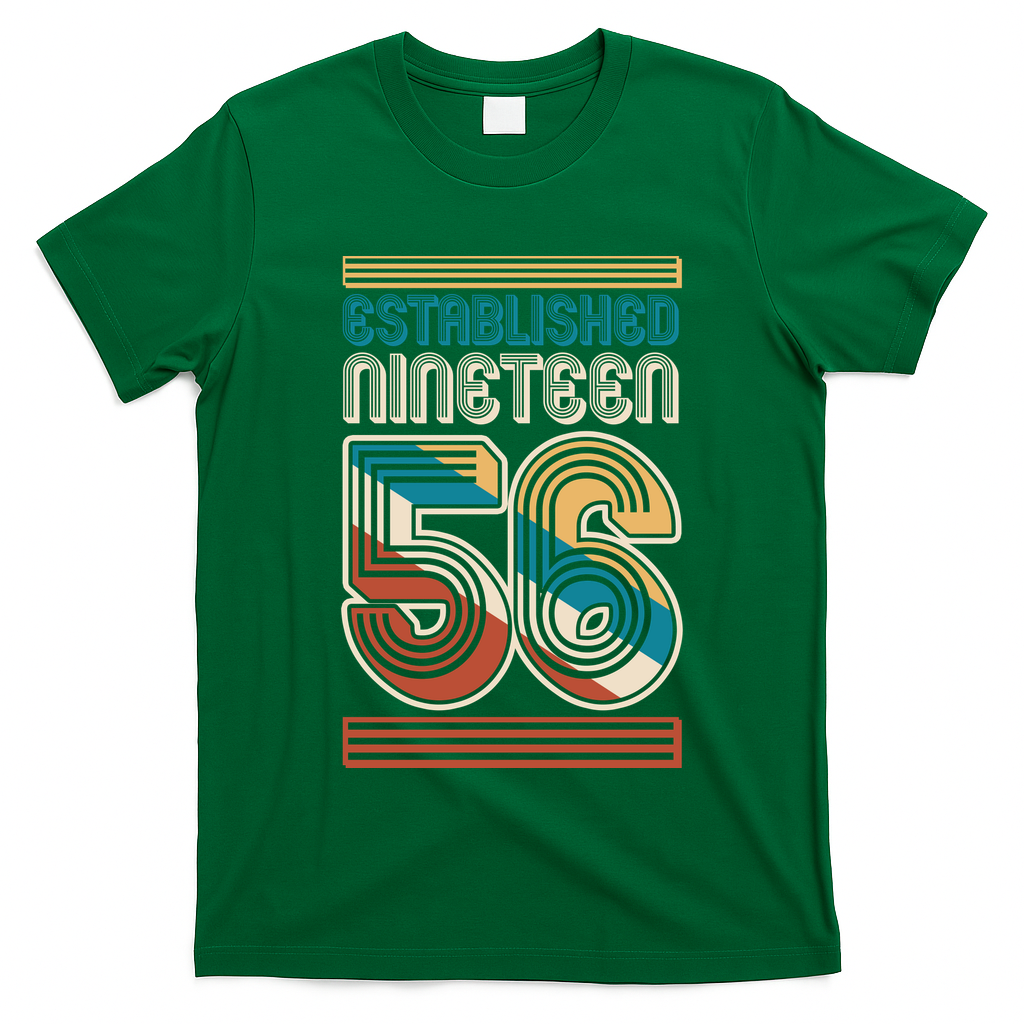 70th Birthday 1956 Established Nineteen 56 T-Shirt