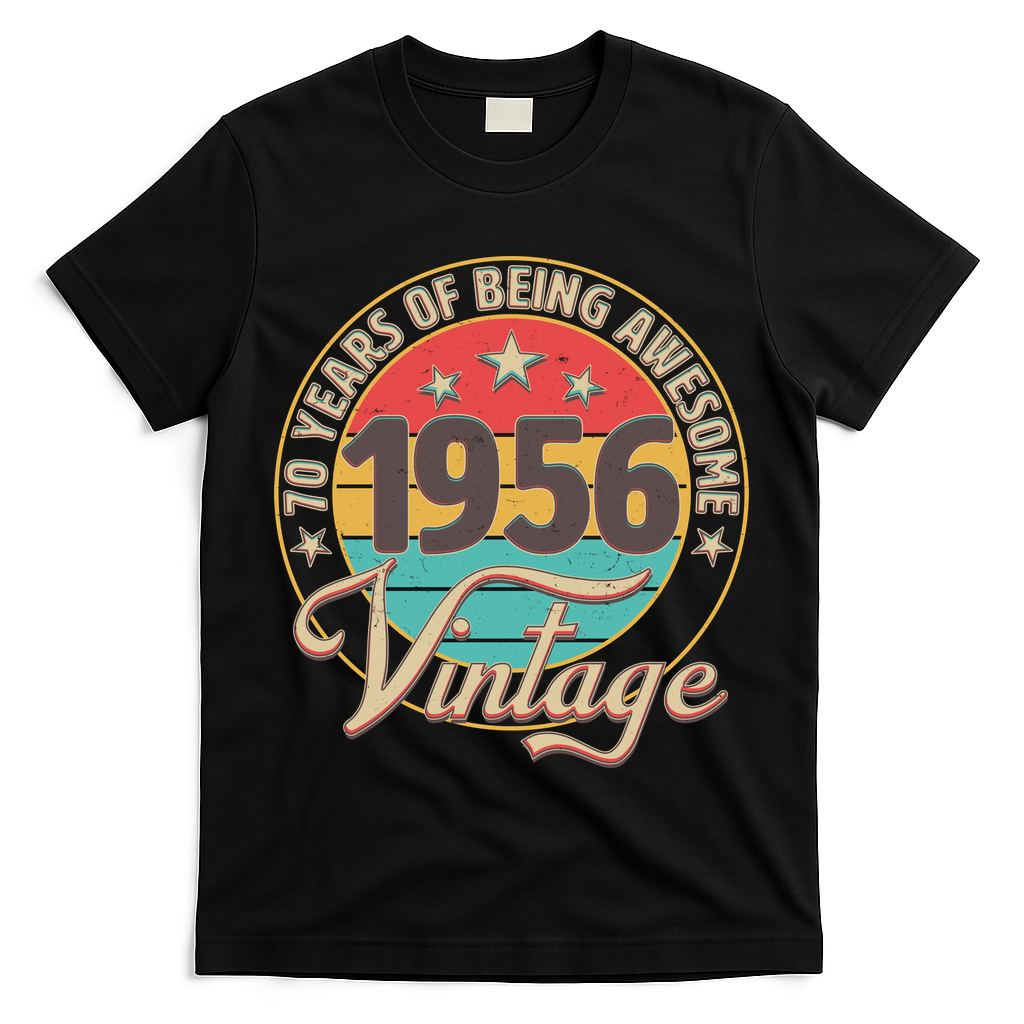 70th Birthday 70 Years Of Being Awesome 1956 Vintage  T-Shirt