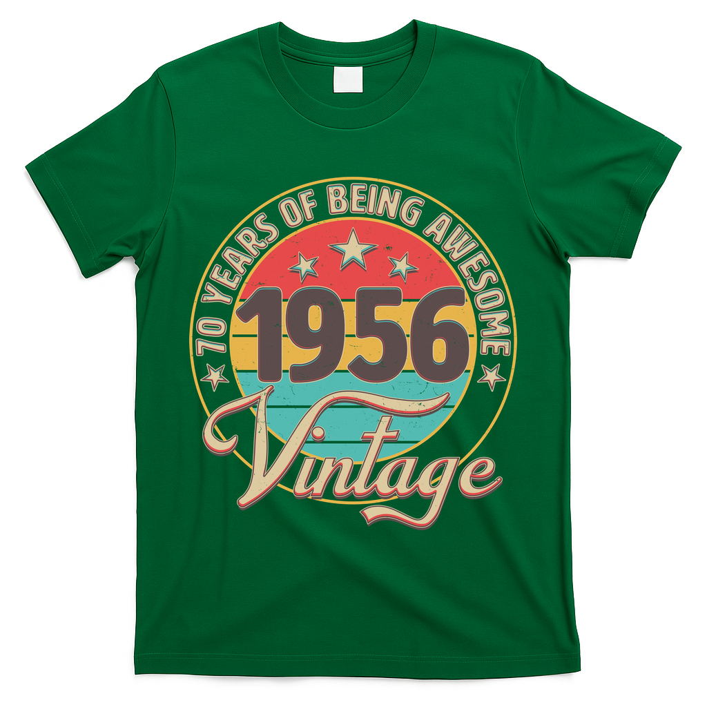 70th Birthday 70 Years Of Being Awesome 1956 Vintage  T-Shirt