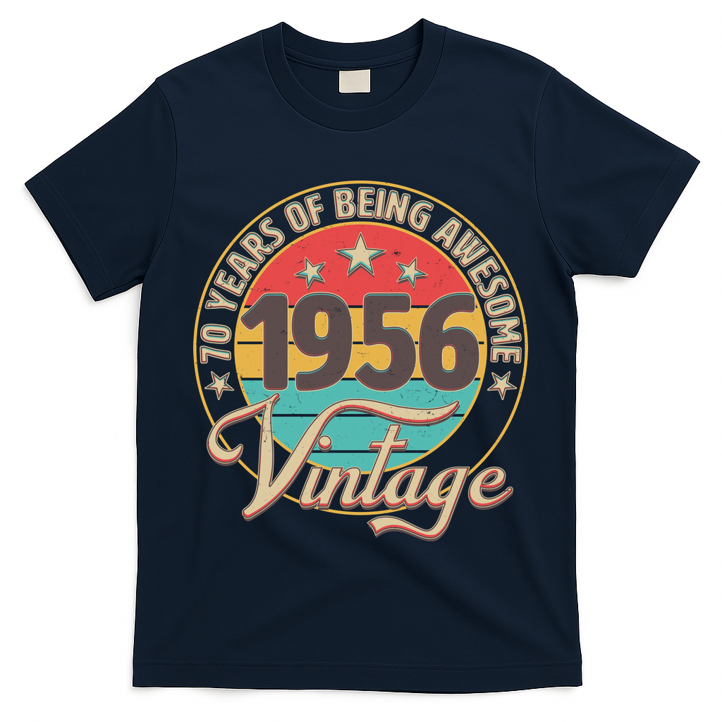 70th Birthday 70 Years Of Being Awesome 1956 Vintage  T-Shirt
