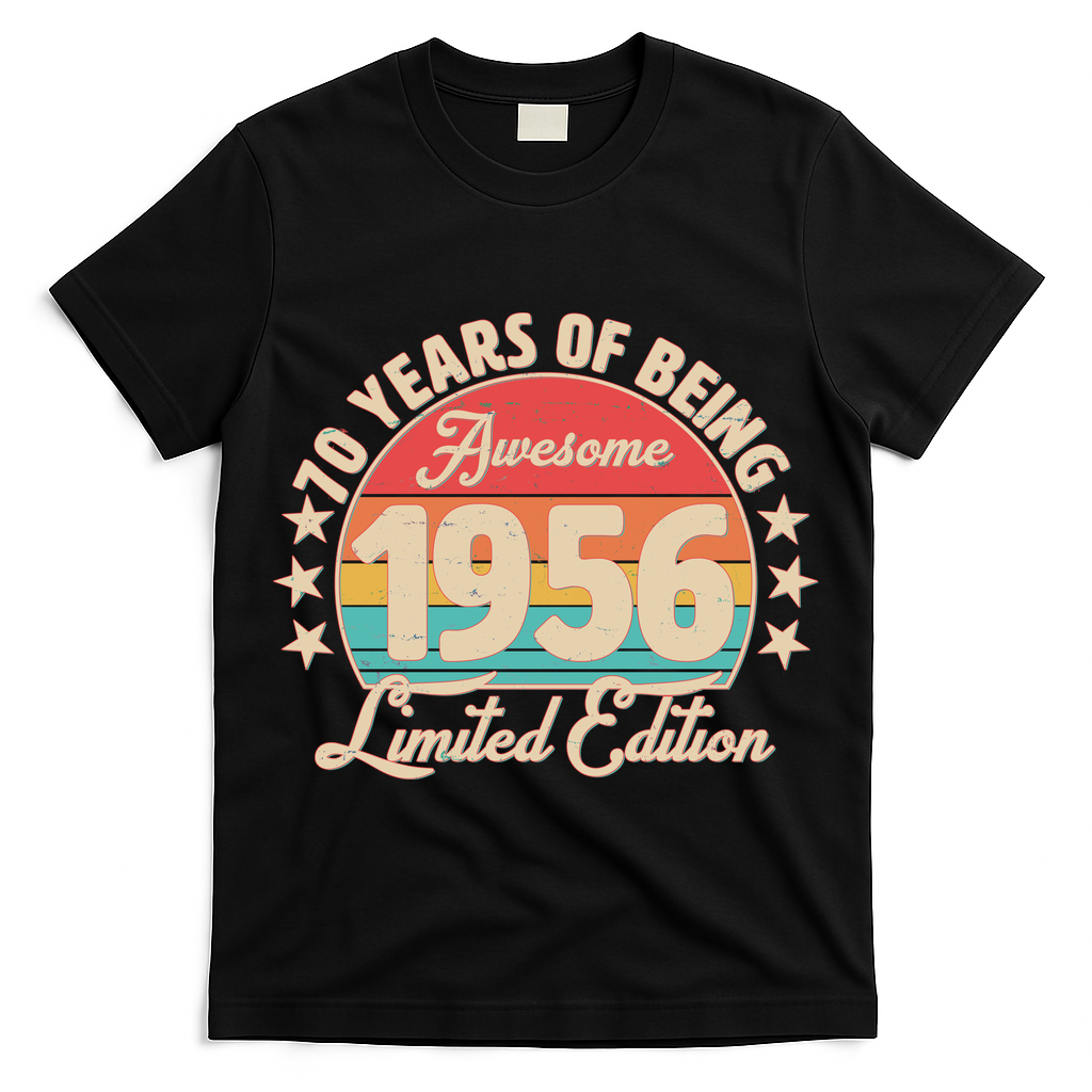 70th Birthday 70 Years Of Being Awesome 1956 Limited Edition T-Shirt