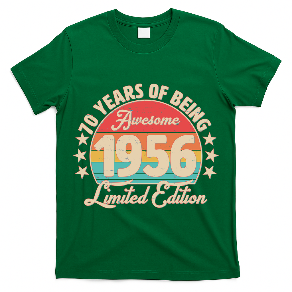 70th Birthday 70 Years Of Being Awesome 1956 Limited Edition T-Shirt