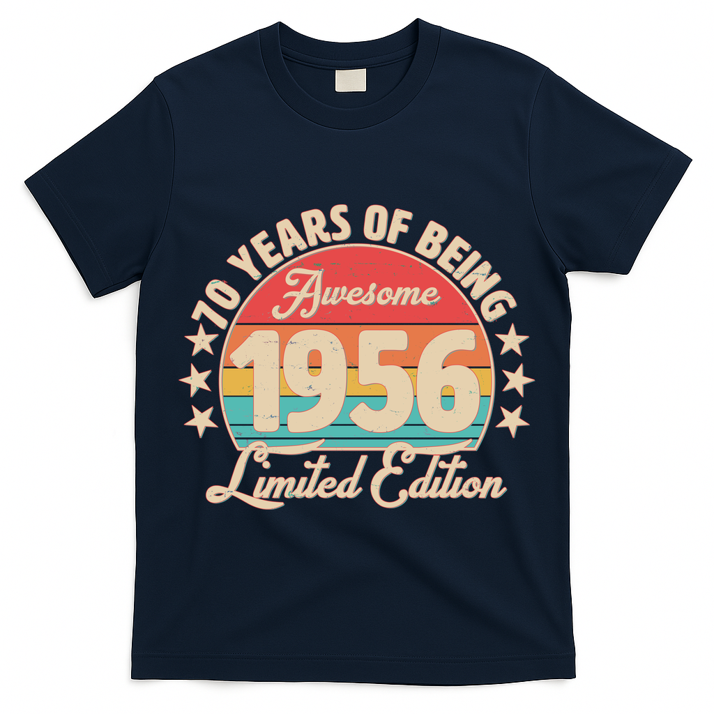 70th Birthday 70 Years Of Being Awesome 1956 Limited Edition T-Shirt