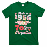 70th Birthday Floral Made In 1956 70 Years Of Perfection T-Shirt
