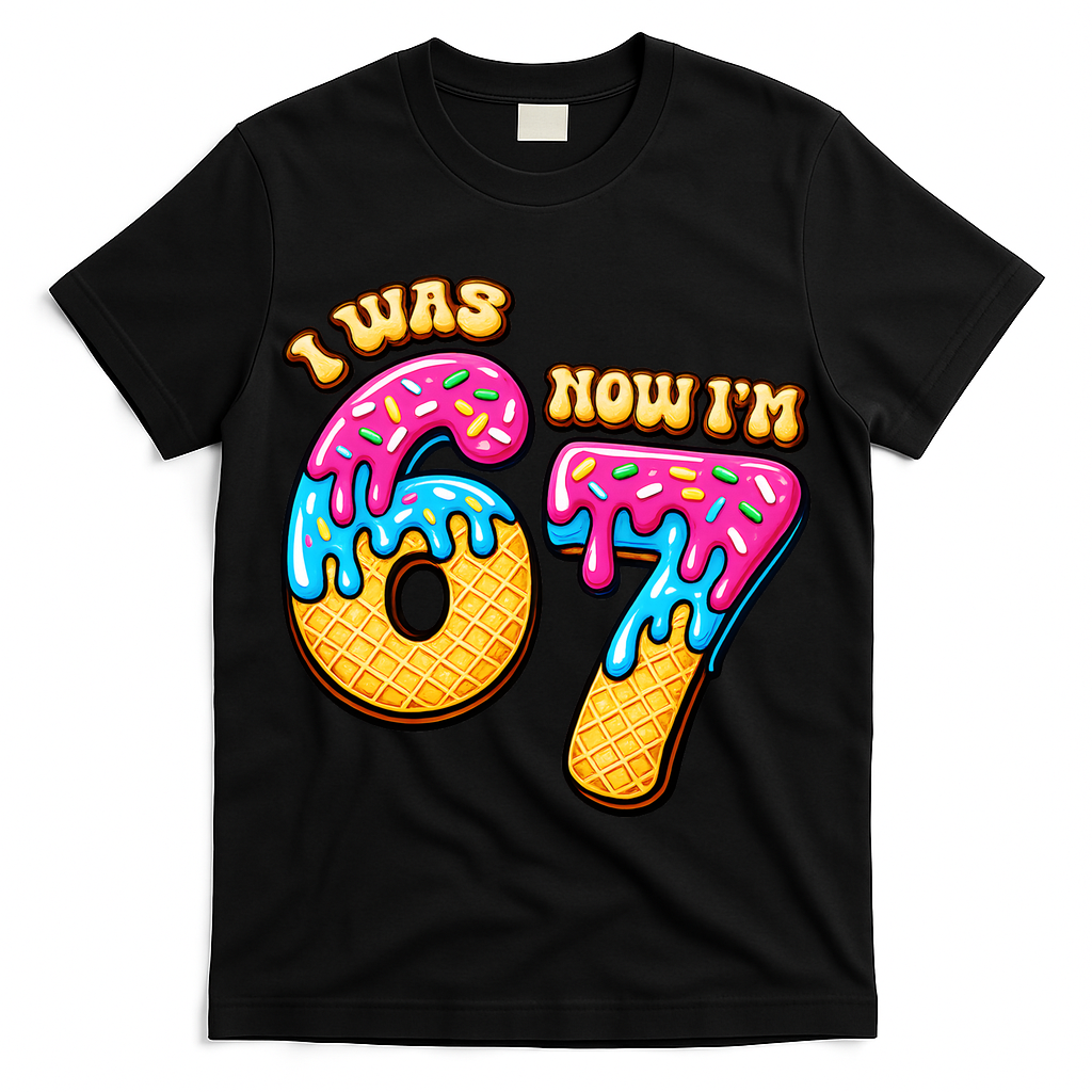 7th Birthday I Was 6 Now I'm 7 Years Old 67 Meme Funny T-Shirt