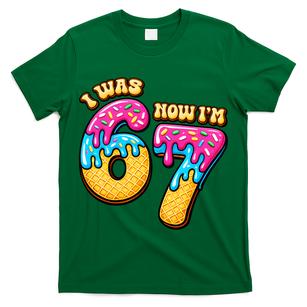 7th Birthday I Was 6 Now I'm 7 Years Old 67 Meme Funny T-Shirt
