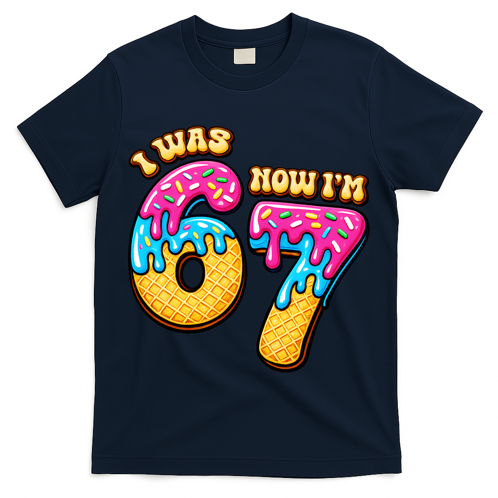 7th Birthday I Was 6 Now I'm 7 Years Old 67 Meme Funny T-Shirt