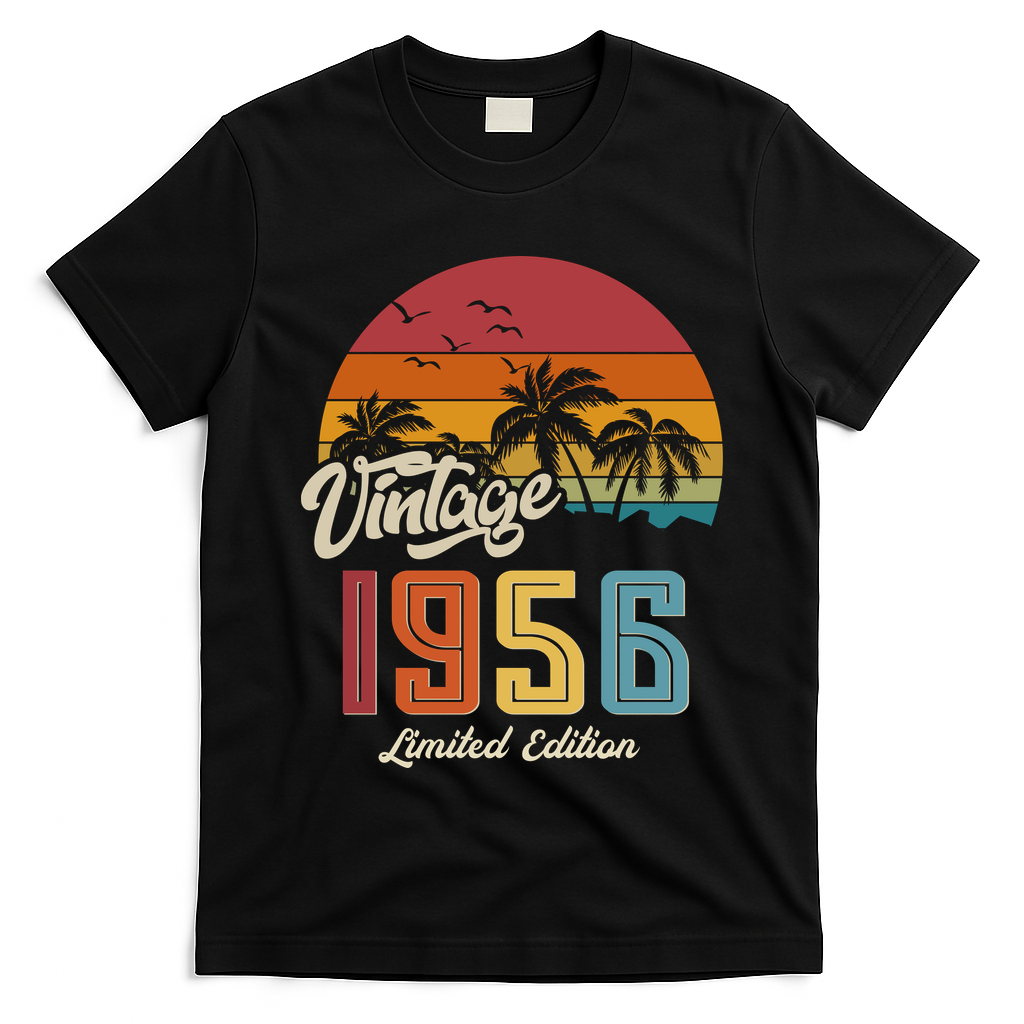 70th Birthday Retro Vintage 1956 Tropical Palm Trees T-Shirt
