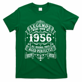 70th Birthday Vintage Scroll Border Legends Were Born Age Perfectly 1956 T-Shirt - Green