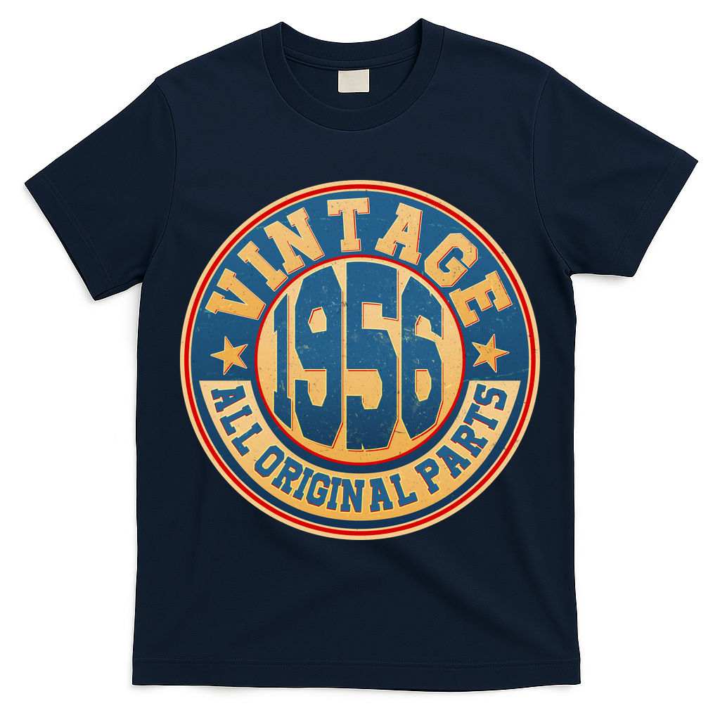 70th Birthday Vintage 1956 All Original Parts Shield Emblem  T-Shirt