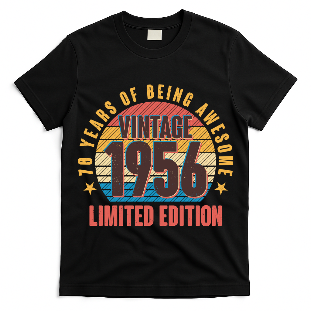 70th Birthday Vintage 1956 70 Years Of Being Awesome Limited Edition  T-Shirt