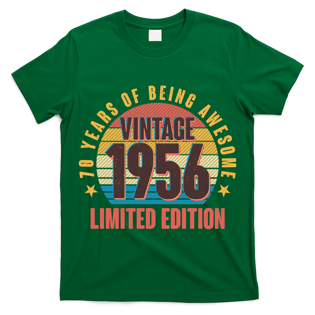 70th Birthday Vintage 1956 70 Years Of Being Awesome Limited Edition  T-Shirt