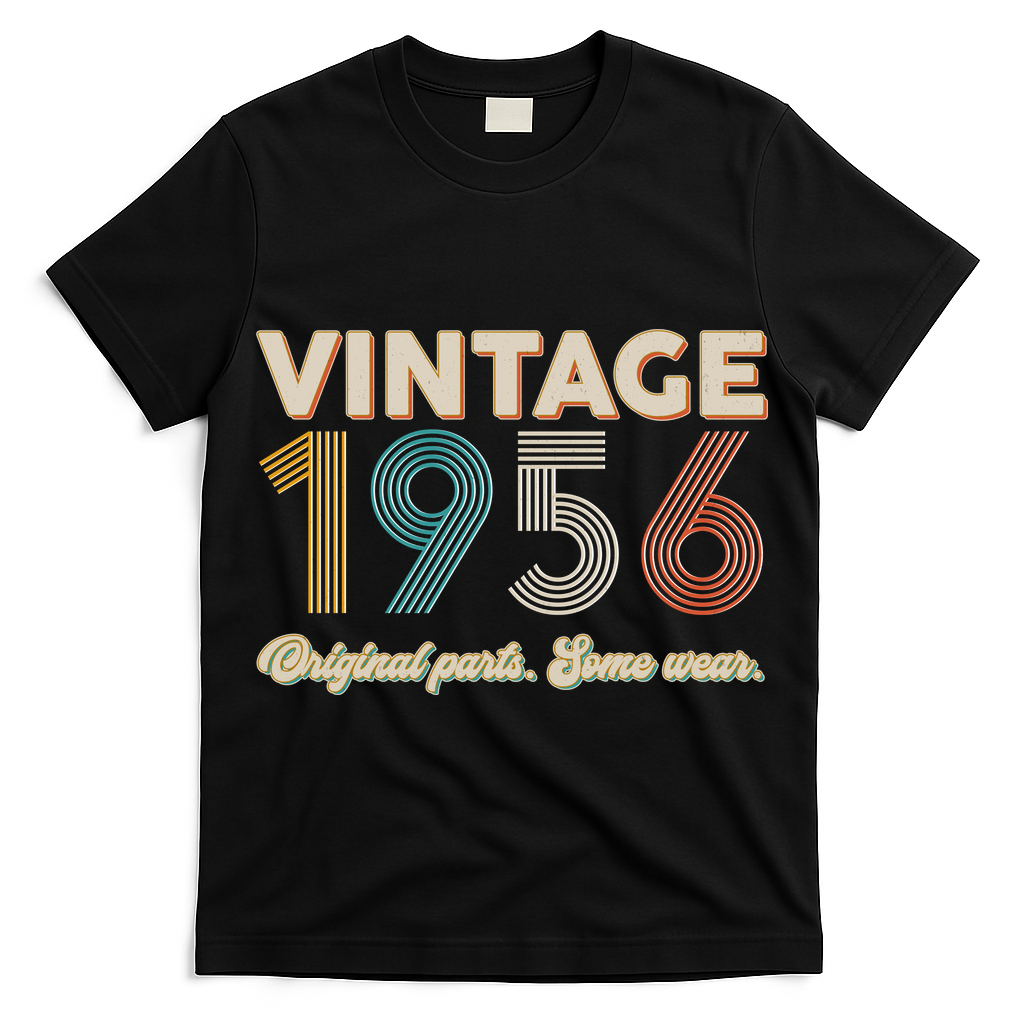 70th Birthday Vintage 1956 Original Parts Some Wear  T-Shirt