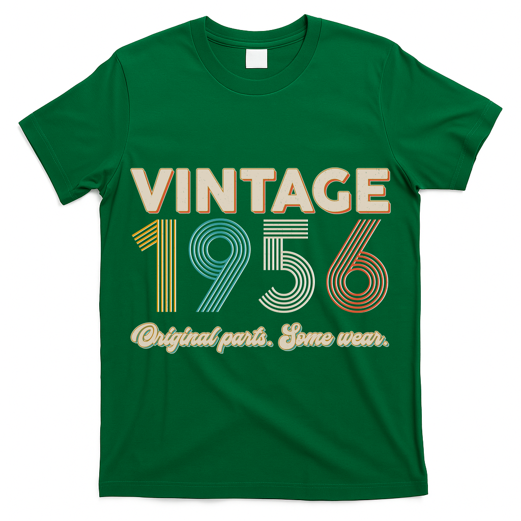 70th Birthday Vintage 1956 Original Parts Some Wear  T-Shirt