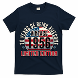 70th Birthday Vintage 1956 Limited Edition Years Of Being Awesome USA Flag  T-Shirt