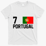 7 Portugal Flag Jersey Soccer T-Shirt - White