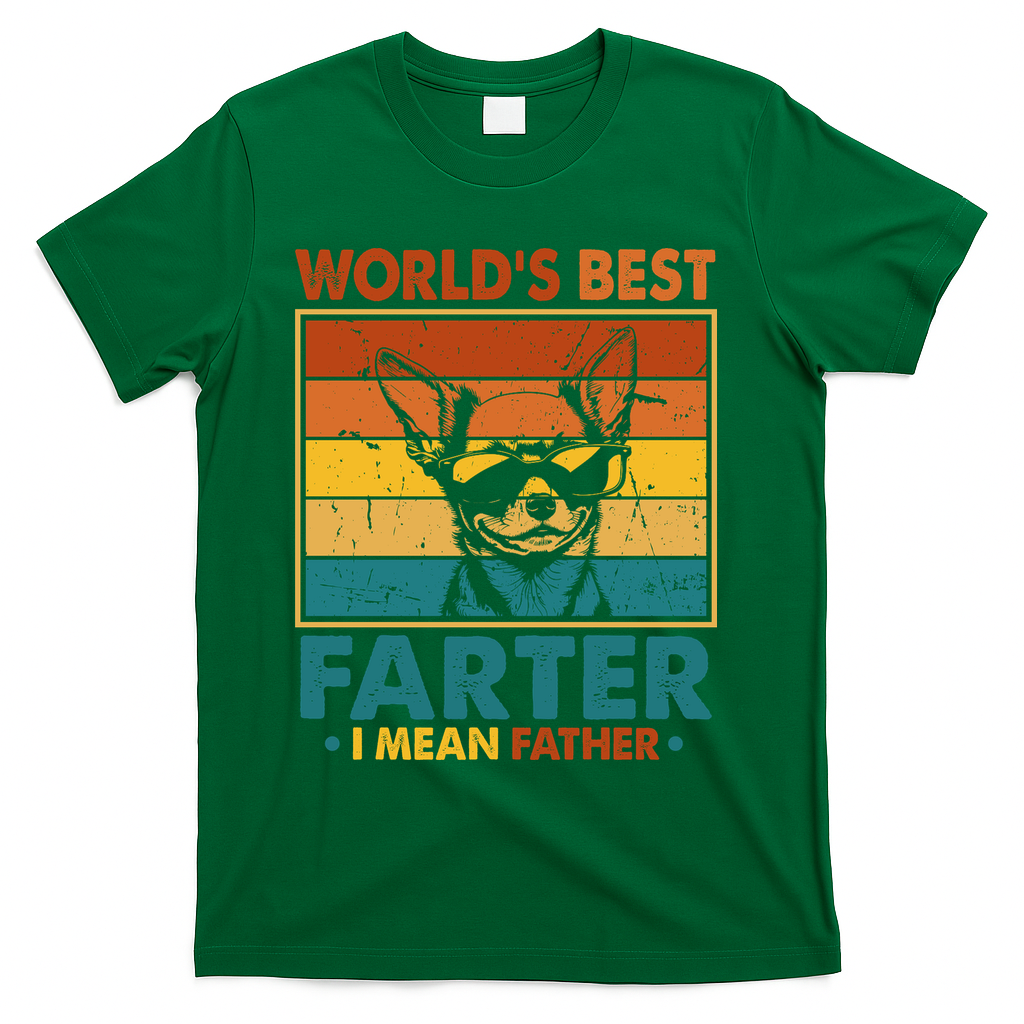 World's Best Farter I Mean Father Fathers Day Funny Dad Dog T-Shirt