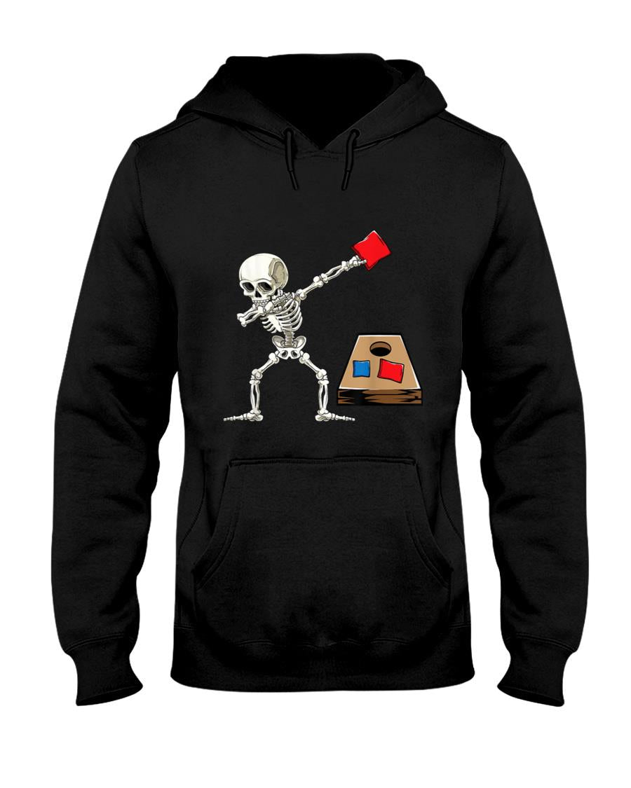 Dabbing Skeleton Halloween Cornhole Trick or Treat Corn Hole T-Shirt