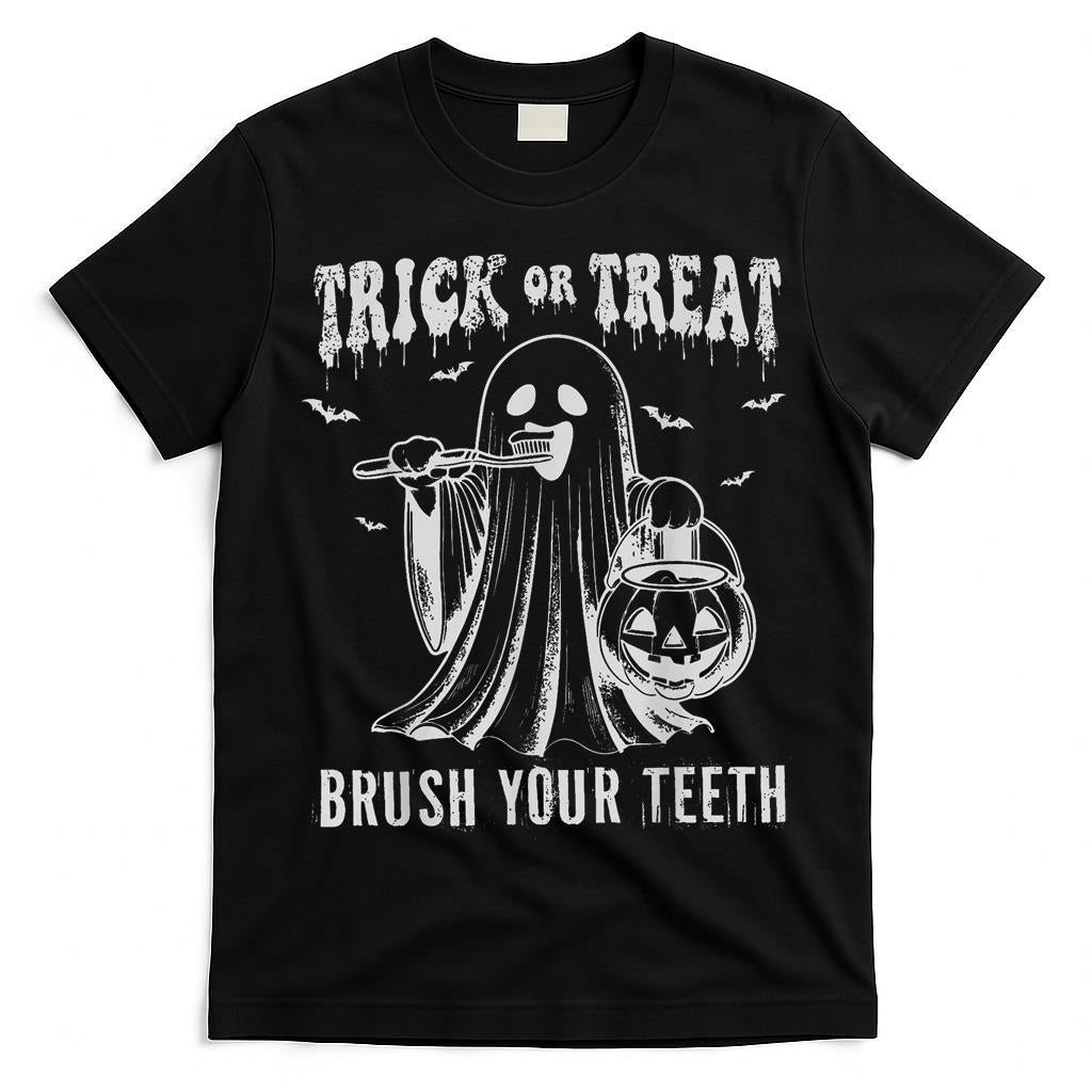 Trick Or Treat Brush Your Teeth Dentist Dental Halloween T-Shirt