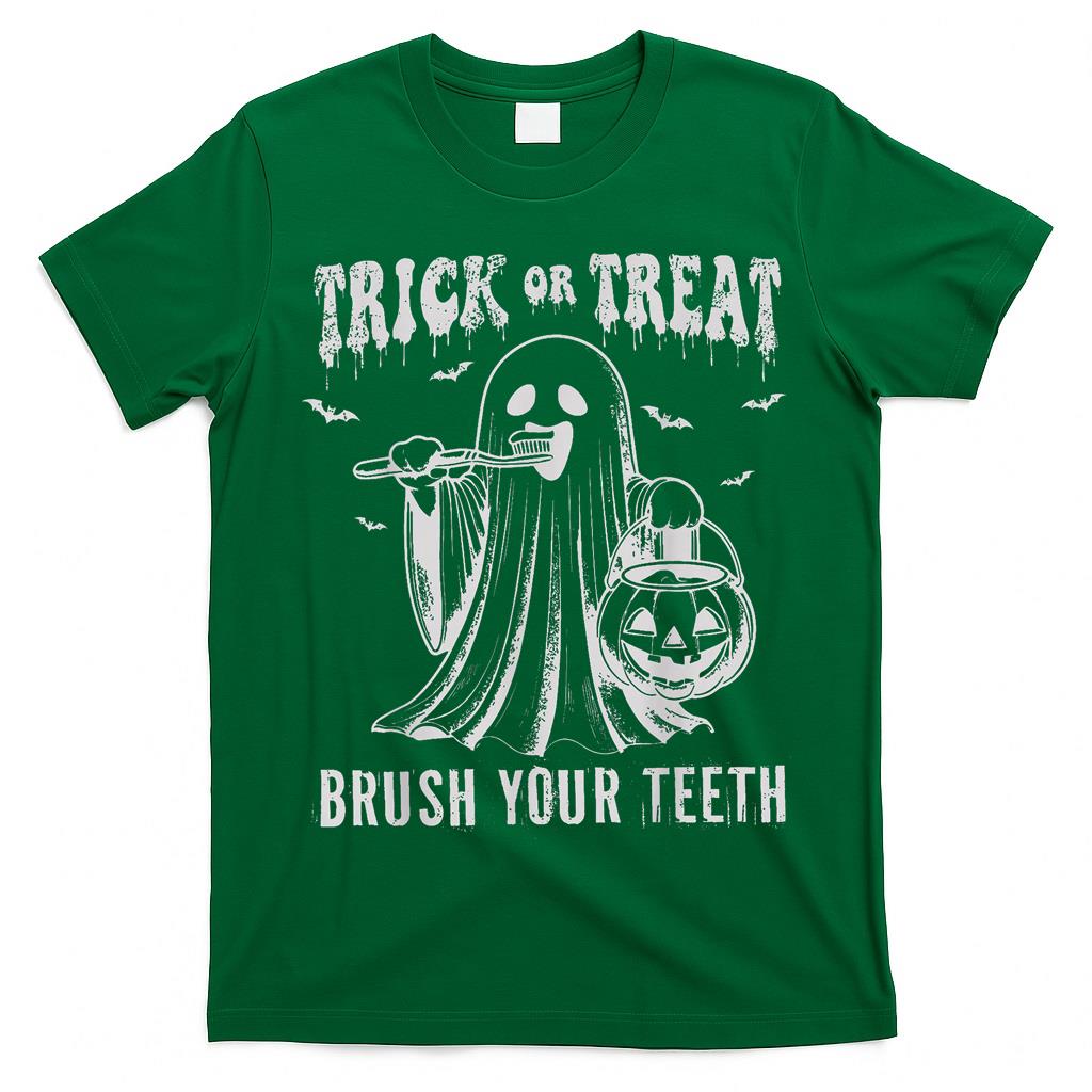 Trick Or Treat Brush Your Teeth Dentist Dental Halloween T-Shirt