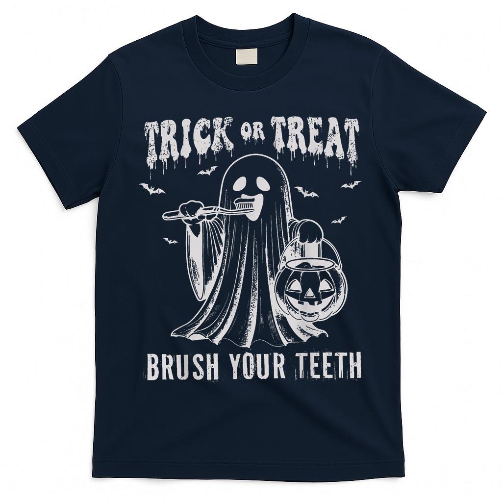 Trick Or Treat Brush Your Teeth Dentist Dental Halloween T-Shirt