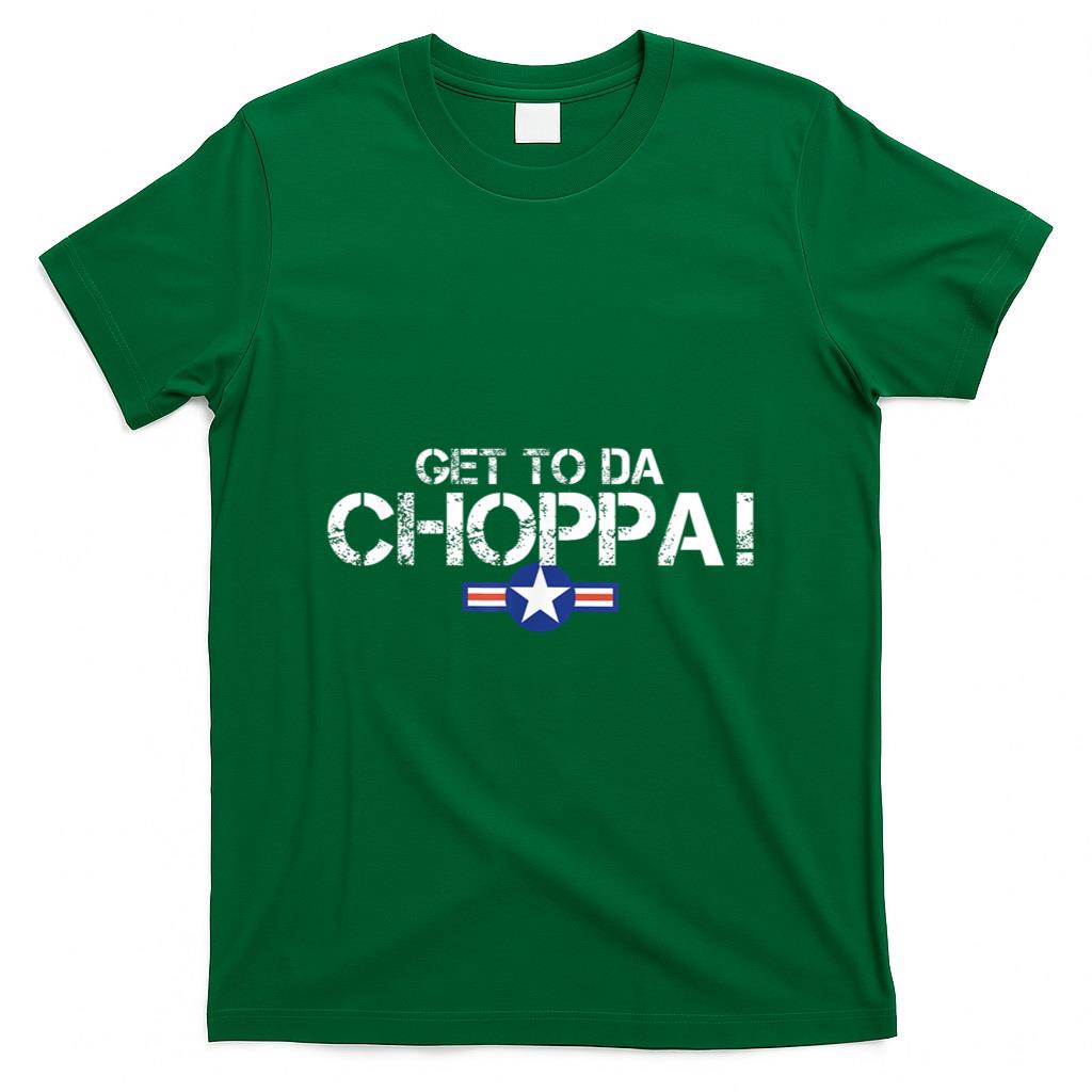 Retro Nostalgia - Retro Get to da Choppa Shirt 80s Movie Nostalgia Tee T-Shirt