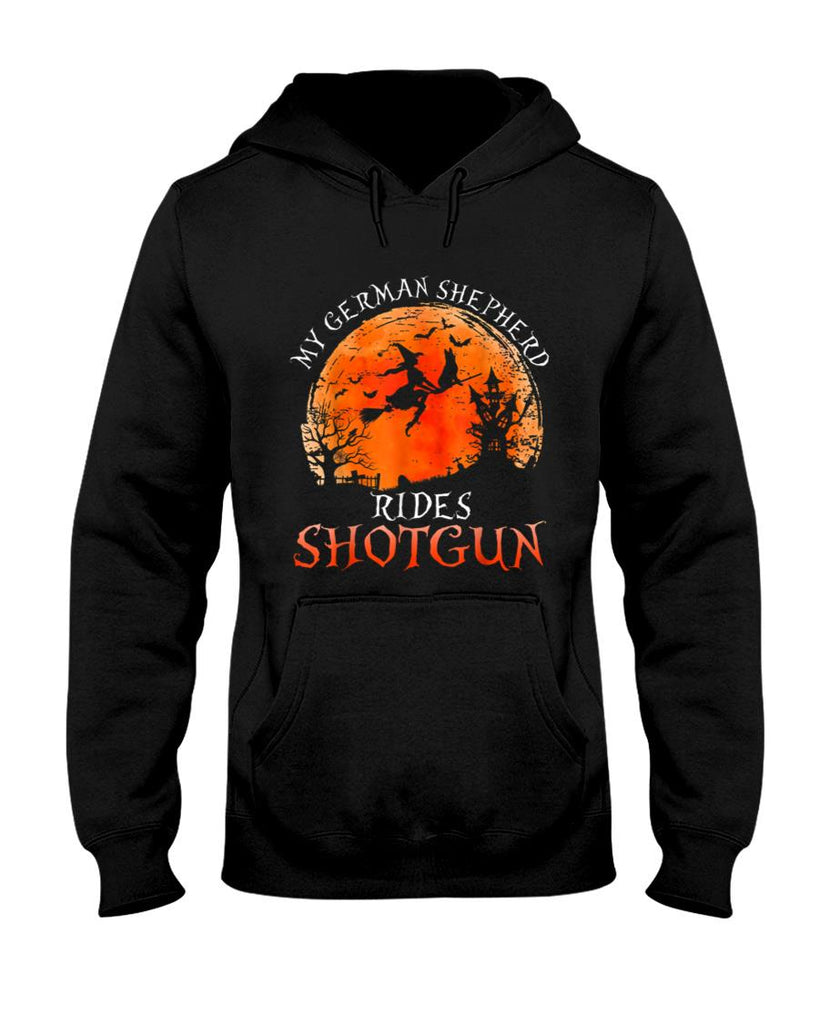 Halloween My German Shepherd Rides Shotgun Trick or Treat T-Shirt