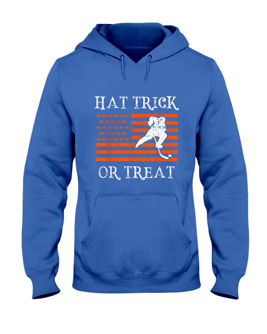 Hat Trick Or Treat Funny Hockey Halloween Costume Kids Boys T-Shirt