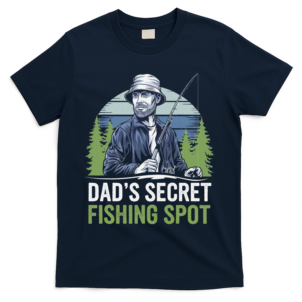 Dads Secret Fishing Spot Funny Fathers Day Fish Lover T-Shirt