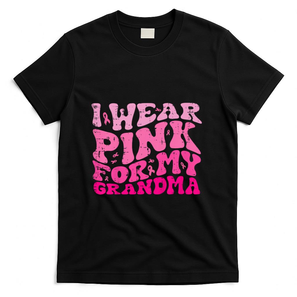 Kids Breast Cancer Pink Grandma Retro Awareness Girls Boys Kids T-Shirt