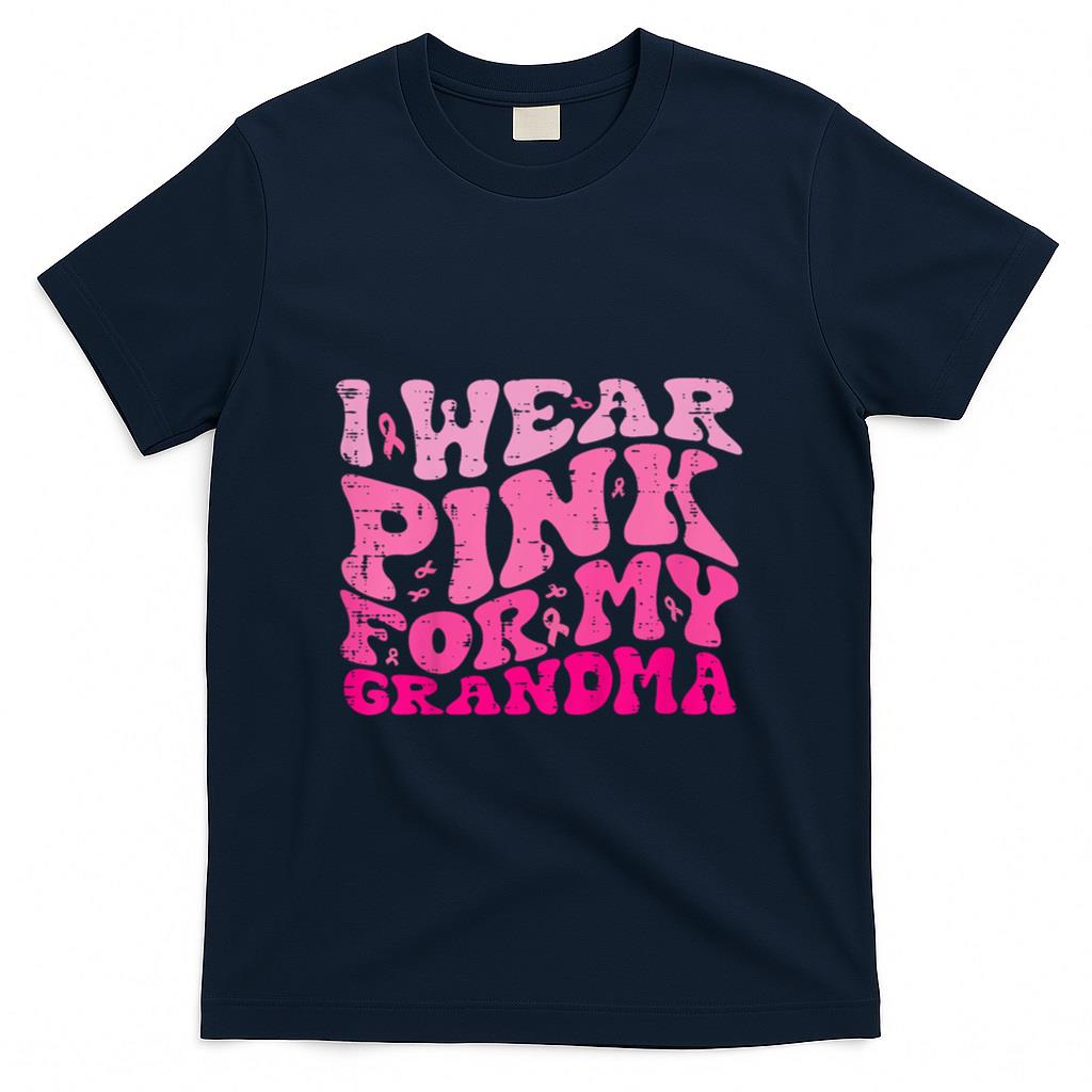 Kids Breast Cancer Pink Grandma Retro Awareness Girls Boys Kids T-Shirt